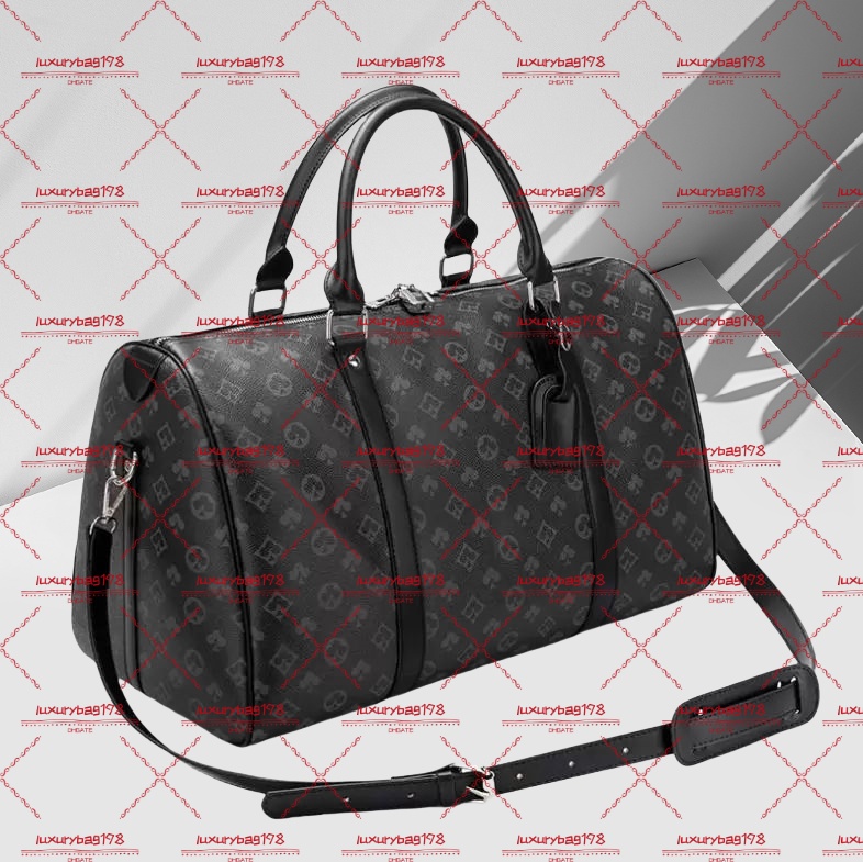 High quality designer bag Men Duffel Bags Fashion Designer Women Travel Bag Poker Black Flower Luggage Handbags Handbag Large capacity sport purse tote bag 54cm