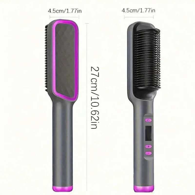 Electric Straightening Brush Hot Comb Hair Styler Negative Ion Anti Heat Damage Fast Styling Tool for Women Men Home Travel W250814