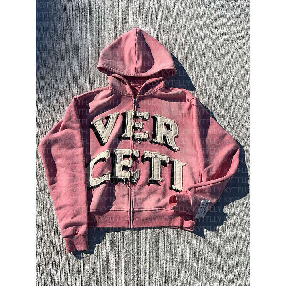 Street Style Hip-Hop Letter Print Pattern Cardigan Zipper Hoodie Fashion Casual Set 2025