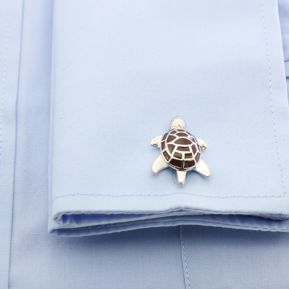 Mens Tortoise Cufflinks Quality Brass Material Green Color Fashion Turtle Cuff Links Wholesale Retail 250812