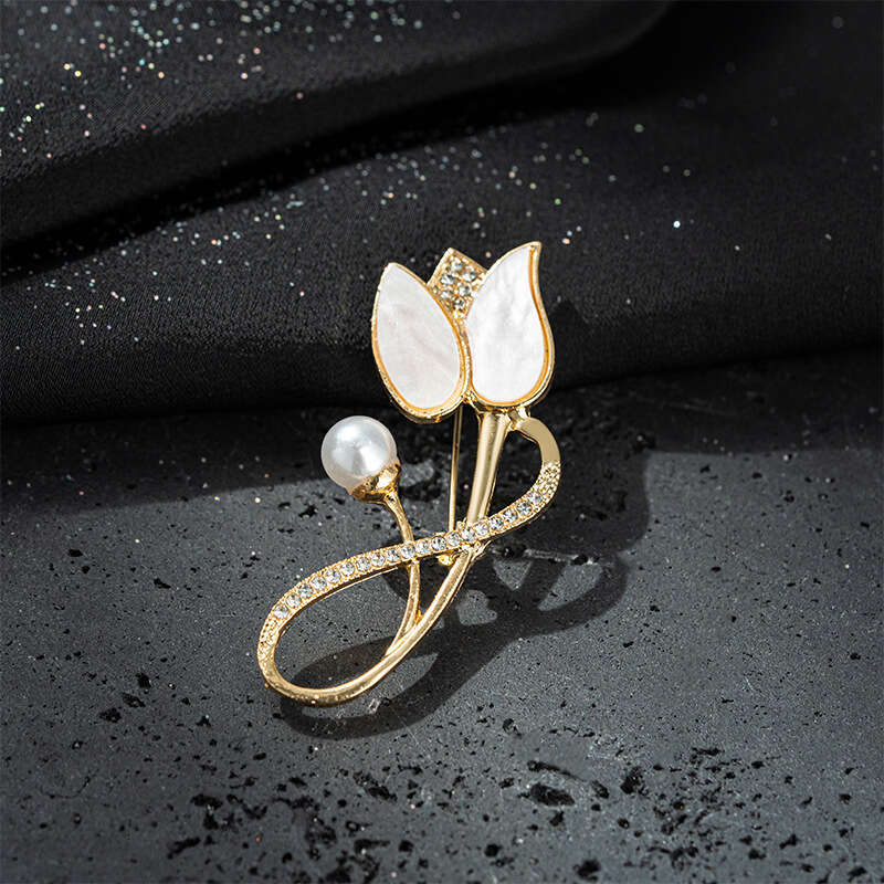 Korean Style Fashion Flower Elegant Temperament Versatile Simple Decorative Clothing Accessory Alloy Brooch