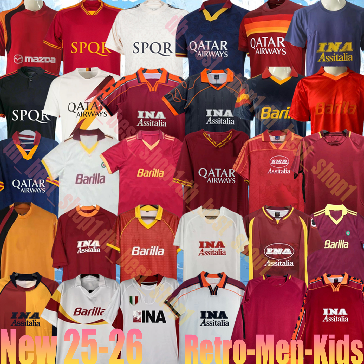 1989 1990 1998 1999 TOTTI NAKATA ROMA Retro Long sleeves Soccer Jerseys 92 94 95 96 97 98 99 00 01 02 05 06 17 18 BATUSTUTA CASSANO STATUTO DE ROSSI DZEKO Men Football Shirts