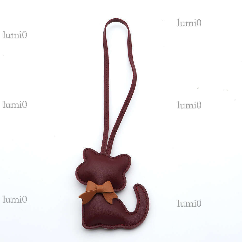New PU Leather Pendant Bow Cute Cartoon Animal Kitten Women's Bag Decoration Small Gift