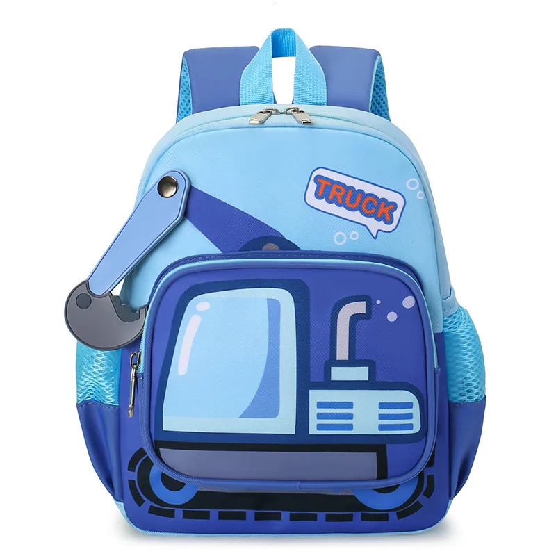 Kids Excavator Construction Theme Backpack Lightweight Durable School Bag Adjustable Straps Zipper Closure 250813