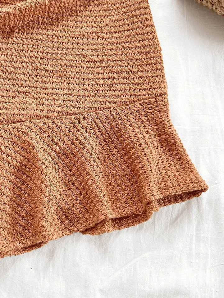 Pure and sexy halter dress that is tight and slimming with ruffled edges and a hip-hugging short dress for women XJ250814