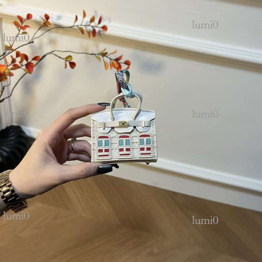 Mini House Cute Creative Small Window Car Key Pendant Earphone Lipstick Bag