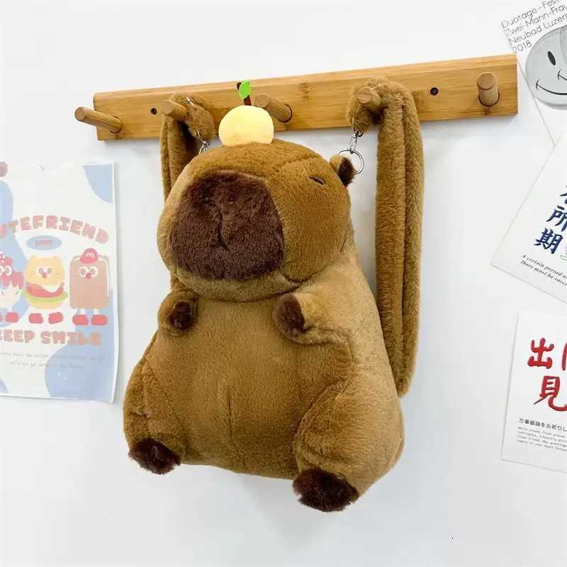 Kawaii Capybara Plush Backpack for Women Versatile Cartoon Funny Capibala Crossbody Bag Large Capacity Tote Bag XJ250814