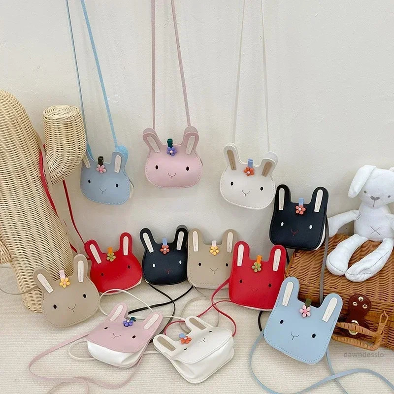 Cartoon Animal PU Leather Shoulder Bag Cute Bear Cross Body Messenger Bag For Children Soft Bunny Kids Toddler Girl Boy Purse 250813