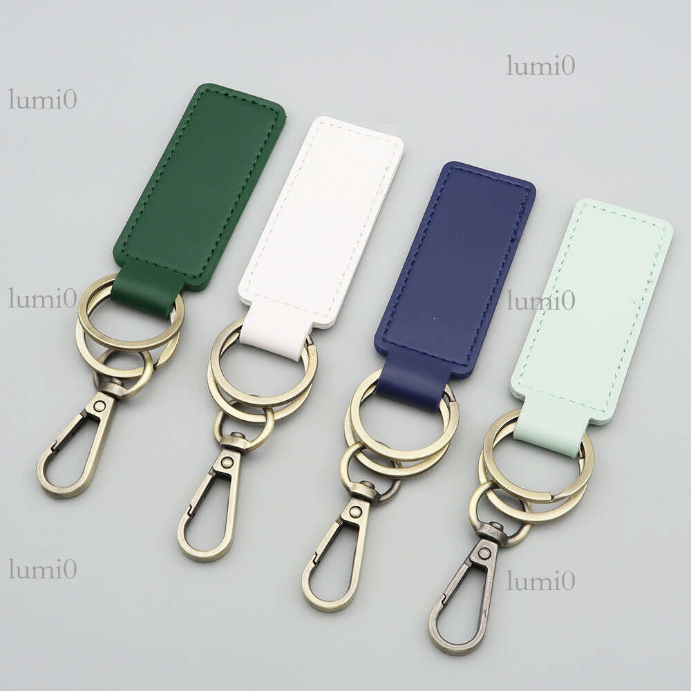 PU Leather Keychain Double-Sided Stitching Printable Bag Pendant Business Small Gift