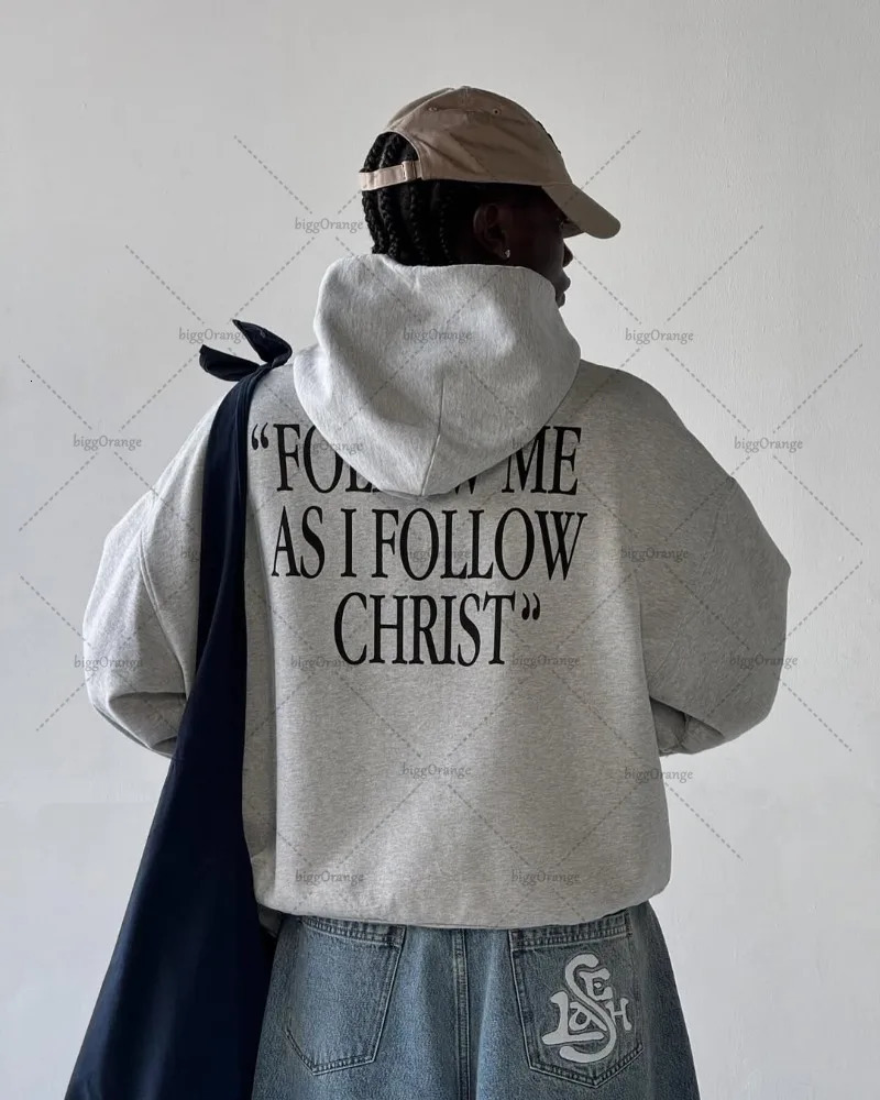 High Street American Retro Classic Letter Printing Casual Oversized Sweatshirt Men Trendy Harajuku Y2K Hoodie Women Streetwear 250813