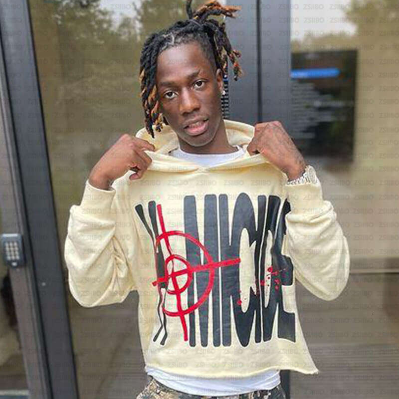 Unique Street Style Hip-Hop Gothic Hooded for Men with Letter Print and Women's Sweatshirt