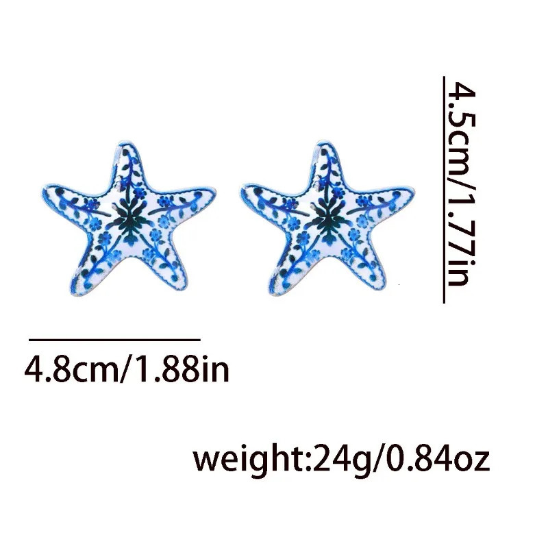 2025 Fashion Exaggeration Summer Marine starfish Earrings for Woman Holiday Party Bohemian Jewelry Accessories Gifts 250812