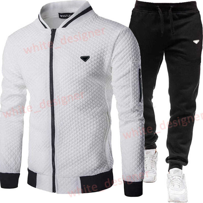 Designer Men's Tracksuits Sweater color matching sweater suit men's casual suit hooded fir fleece two-piece set