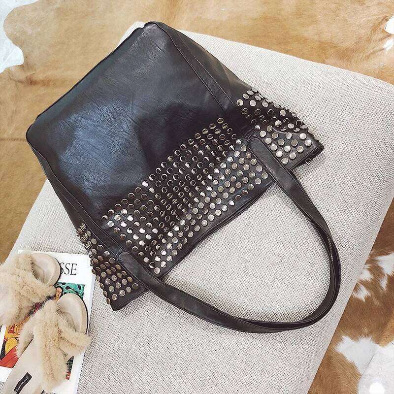 City Bag Black Leather Casual Tote Ladies Single Shoulder Large Capacity Ruched Handbags Crossbody Bags Soft Fashion Totes Women