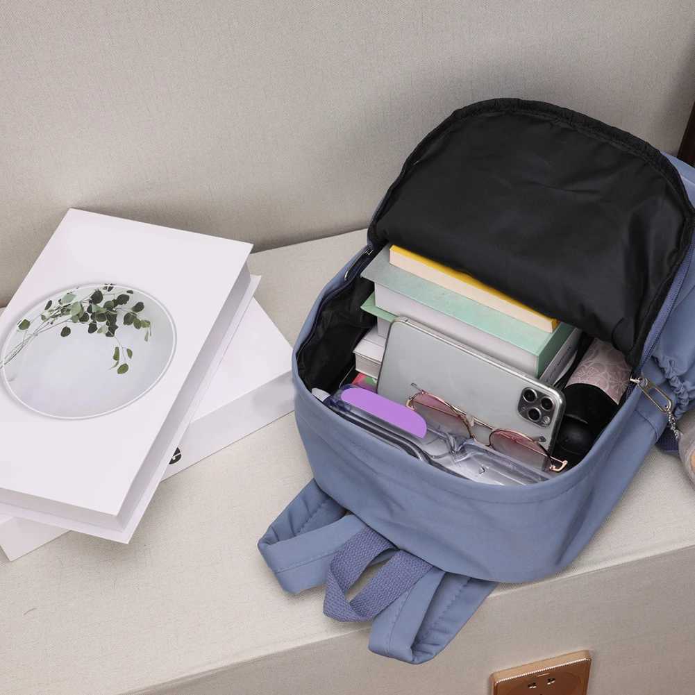 Popular Ladies Solid Color Shopping Knapsack Students Casual Large Capacity School Rucksacks Women Nylon Shoulder Backpack XJ250814