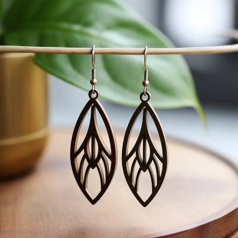 Resin Wood Jewelry Modern Fashion Earrings Women's Party Wedding Gift