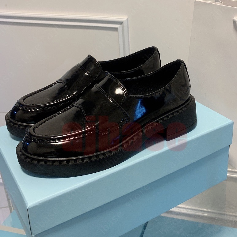 Luxury Platform Loafers Designer Monolith Moccasins Dress Shoes Top Quality Womens Mens Casual Black Leather Increase Shoe Patent Matte Trainers Size 35-43 44 45