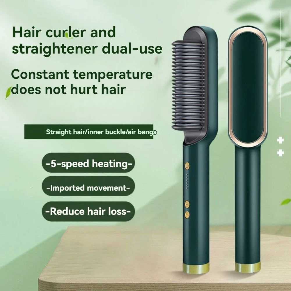 Hair Straightening Comb Device Negative Ion Does Not Hurt Hair Straightening Plate Clip Curling Iron Lazy Curling Comb W250814