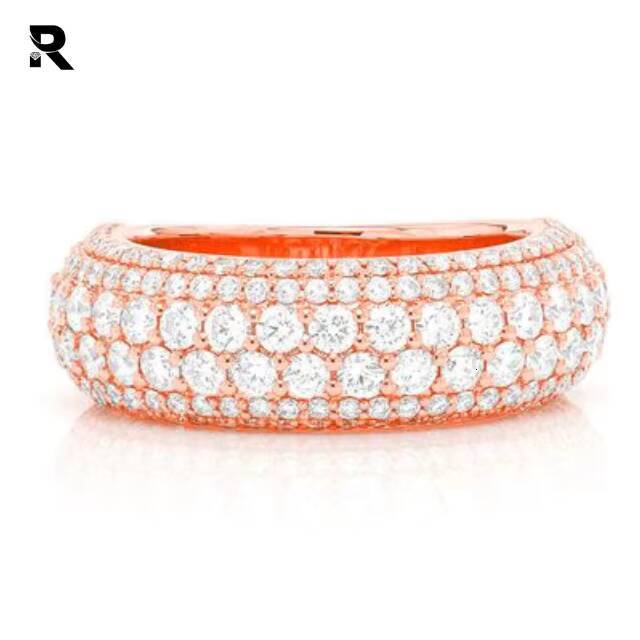 2.10ct Round Cut Dias Bumble Band Ring for Men Dia Jewelry 14K White Gold IGI Channel Bezel Setting 2.10ctw