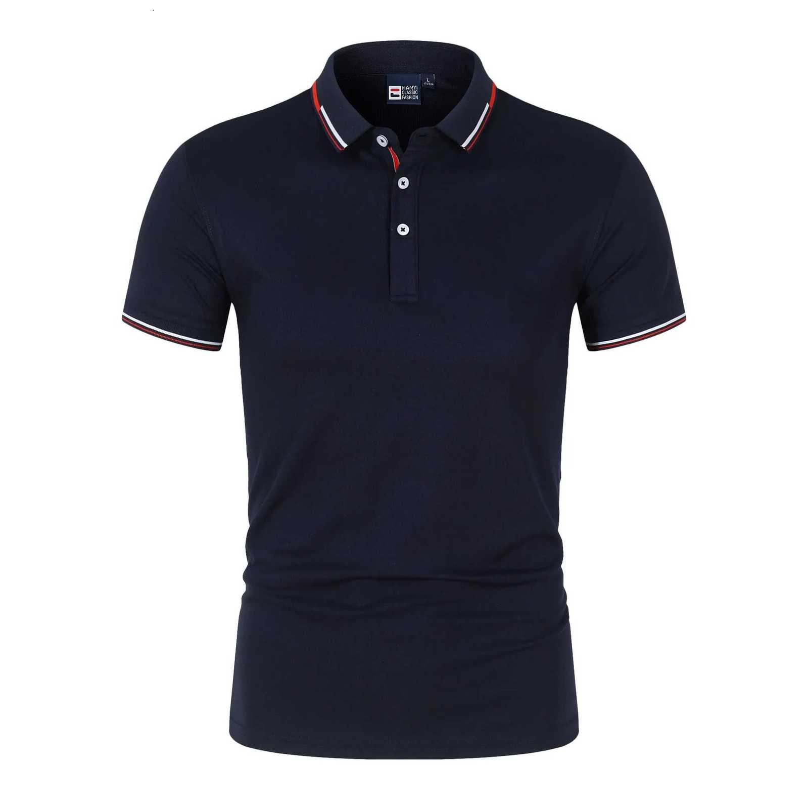 2025 Summer Mens Business Polo Shirt - Short Sleeve Pure Solid Breathable Casual Golf Office Shirt XJ250804