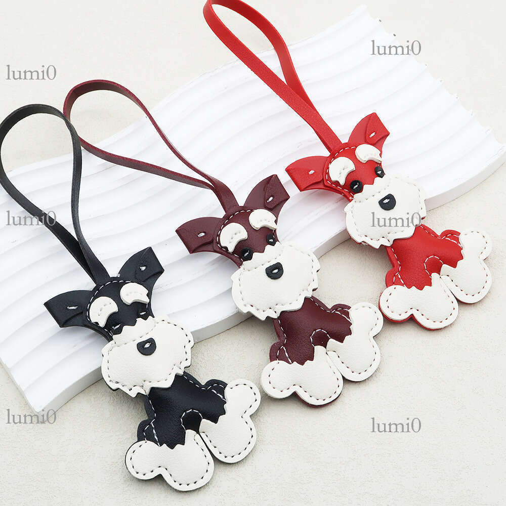 Schnauzer Puppy PU Creative Dog Bag Cartoon Leather Pendant Small Gift