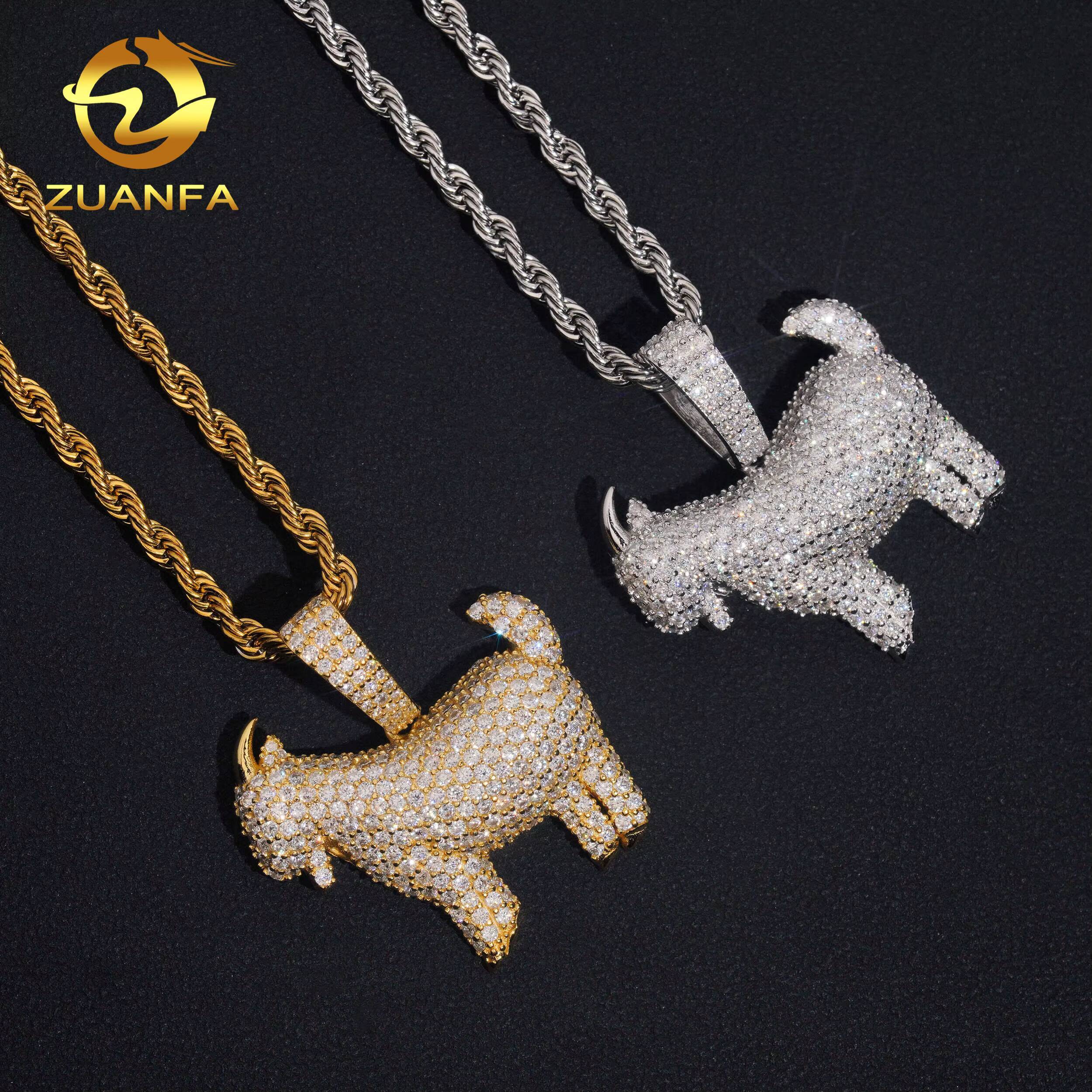 No Tarrifs US Warehouse Ship Pass Diamond Tester GRA Hip Hop Jewelry 925 Silver Iced Out Moissanite Custom Hip Hop Pendant