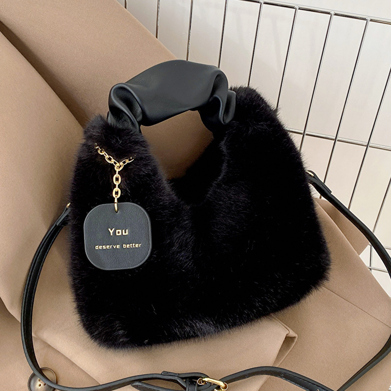 Luxury Brand Designer Bag Internet Celebrity Trendy Fairy Plush Bag 2023 New Autumn Handbag Cute Plush Women's Bag Single Shoulder Crossbody Bag