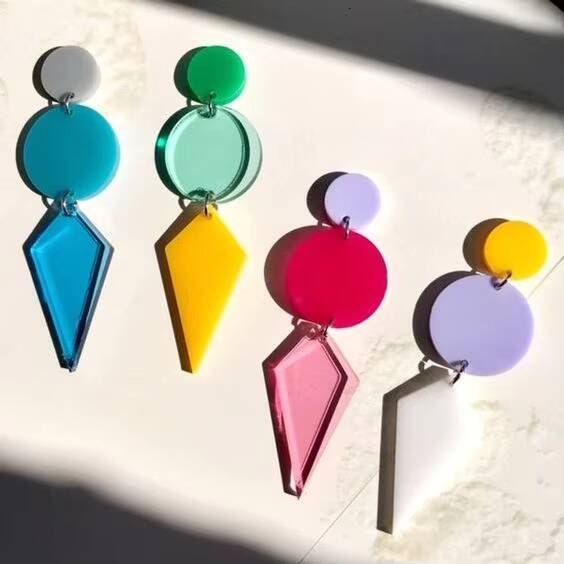 High Polished Shiny Handmade Colorful Resin fashion Earrings for Indian Pearl Women