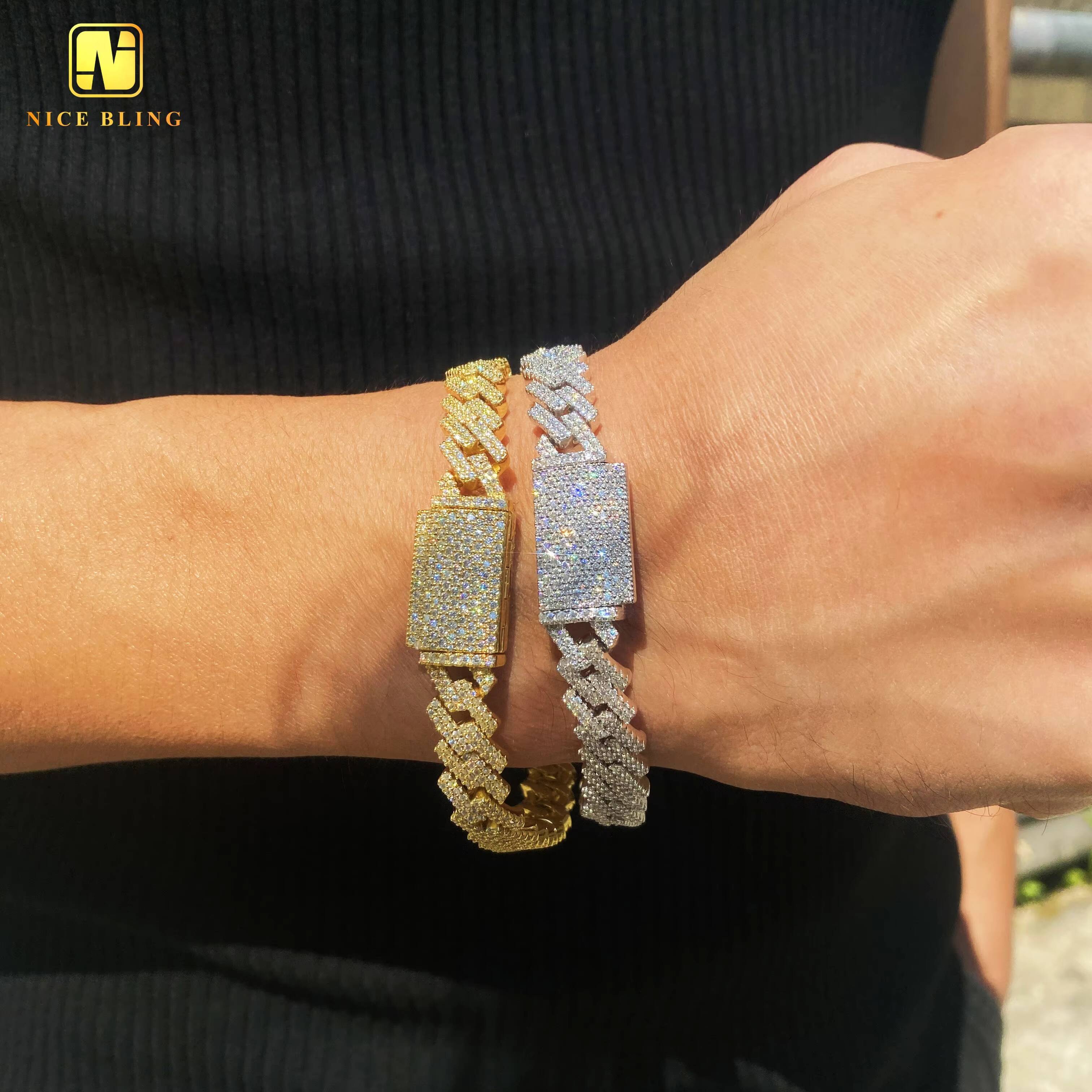 Hot Selling Jewelry Pass Diamond Tester Men Women 6MM Cuban Link Chain 925 Sterling Silver Hip Hop Cuban Link Chain