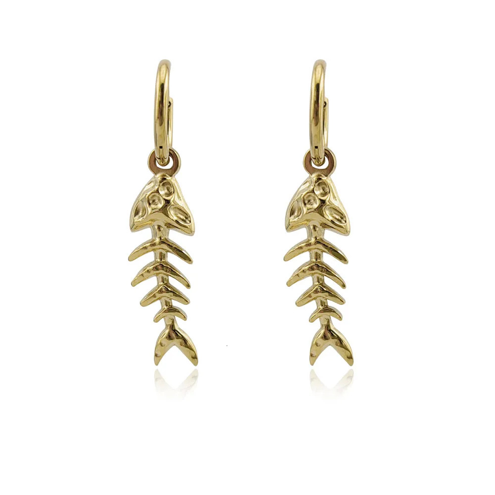 2025 Trend Woman Stainless Steel Seahorse Shell Fish Earrings Summer Fish Skeleton Hoop Earrings Charms 250812