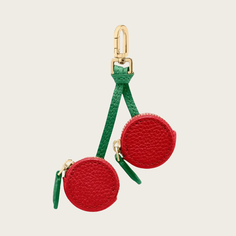 Classical chain pouch charm keychain wallet mini zipper coin purse earphone bag key ring pink strawberry peach pendant birthday gift 111