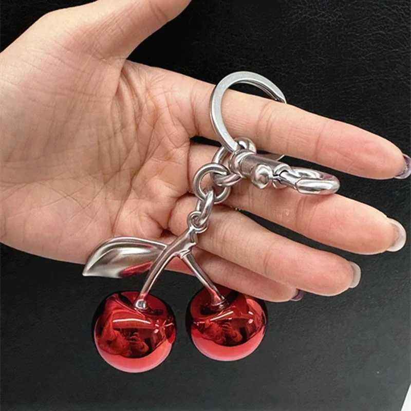 Fashion Glitter Mirror Face Red Cherry Pendant For Handbag Shoulder Bags Womens Keychain Bag Charms Accessories Gift S250814