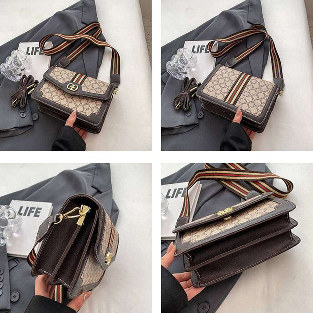 Hot Selling Fashion Classic Geometric Print Quilted Shoulder Metal PU Lightweight Flap Magnetic Snap Adjustable Strap Crossbody Bag Designer Bags