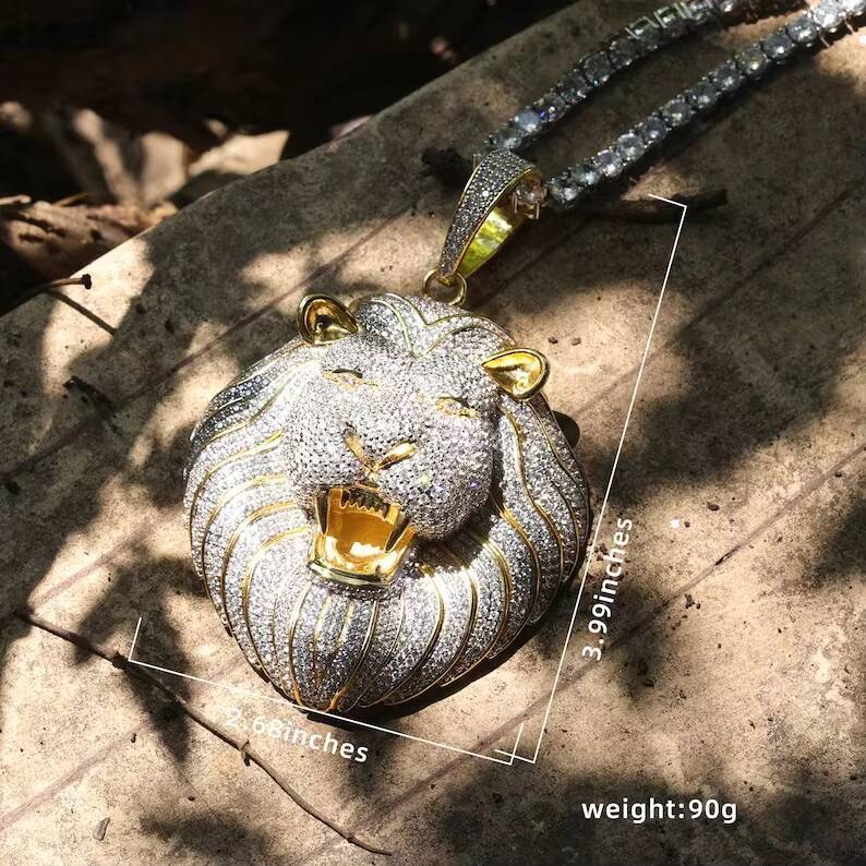Hip Hop Iced Out 925 Sterling Silver Moissanite Rapper Style Big Bling Custom Luxury Jewelry Vvs Moissanite Pendant