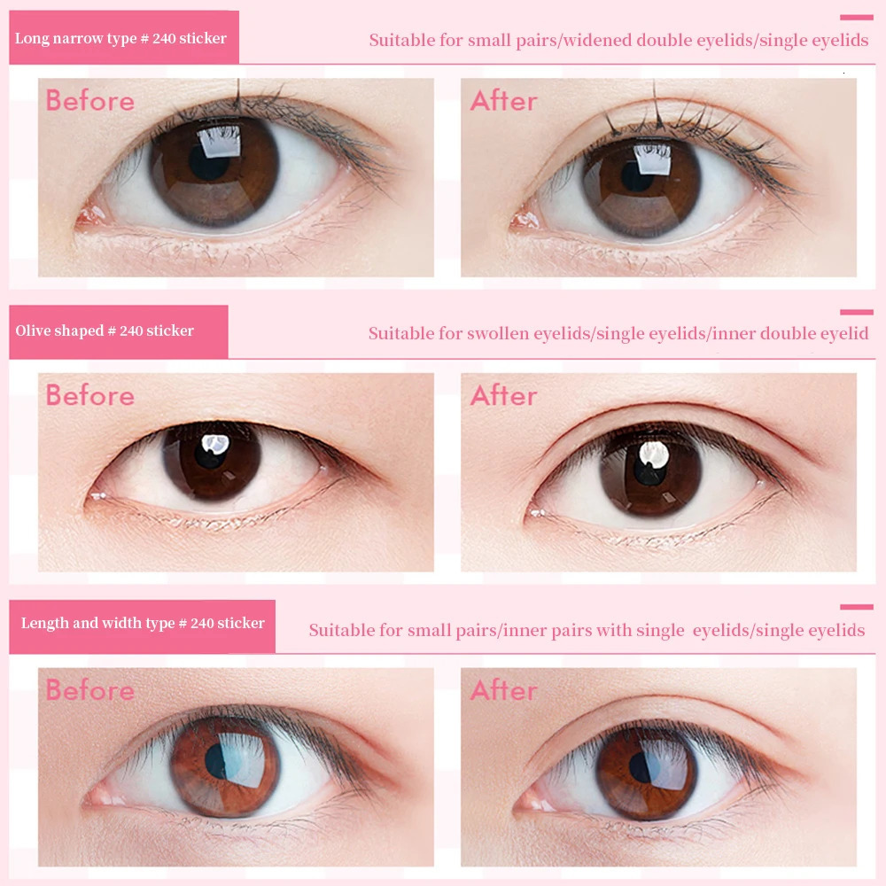240 PCS Natural Invisible Double Eyelid Tape With Box Waterproof And Long-lasting Shaping Convenient Storage Beauty Tools 250811