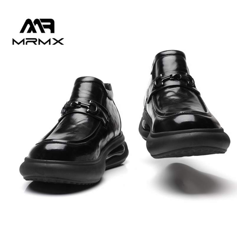 Leather Casual Versatile Business British Style Formal Air Cushion Thick Sole Height Increasing Slip-On Men's Cotton Shoes