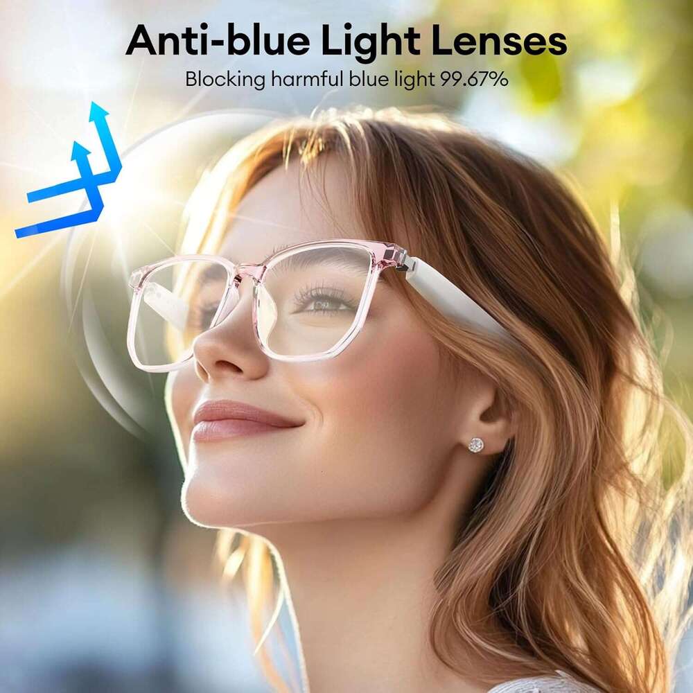 AI Bluetooth 5.4 Translation Glasses, with 144 Languages Accents, Blue Light Filter Lenses, Multifunctional Smart Glasses for Men and Women, Travel Me
