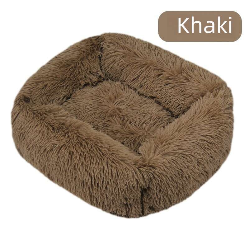 Winter plush pet bed Teddy cat bed Square dog bed Pet mat Cat bed Dog bed Pet supplies-Washable