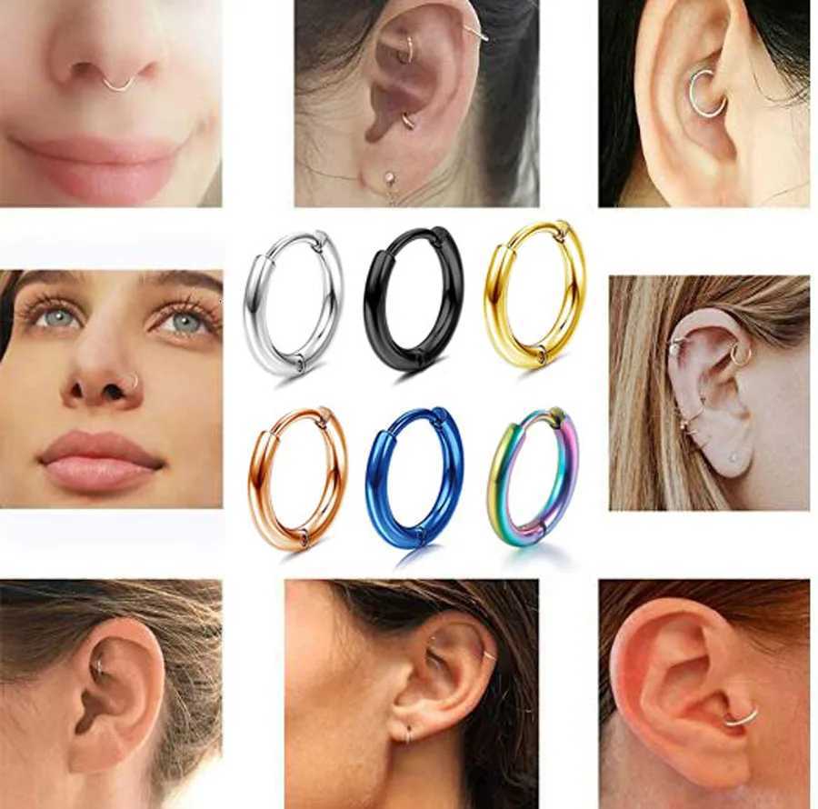2-6pcs/lot Stainless Steel Simple Metal Circle Small Hoop Earrings For Women Girls Piercing Jewelry Geometric Round Helix Ear XJ250814