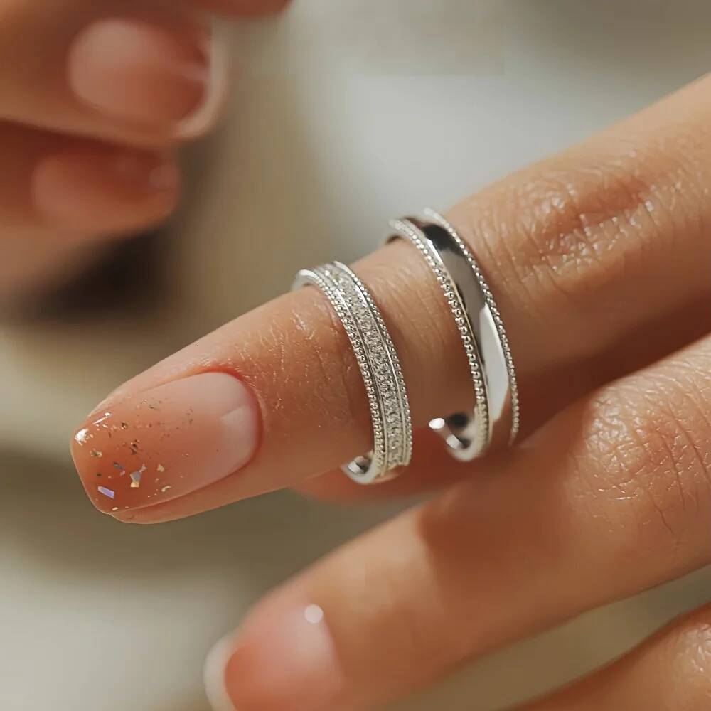 NKHOG Real Moissanite Rings Couple Set For Women Men 925 Sterling Silver Wedding Engagement Band Lab Diamond Gifts Jewelry GRA