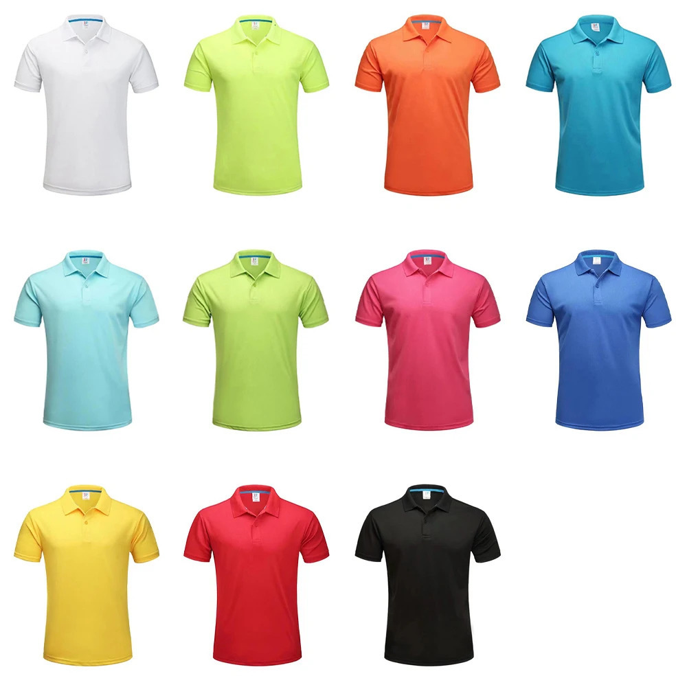 Quick Dry Breathable Golf Polo Shirt Men Summer Short Sleeve Polyester Running Collar T-shirt Sports Camisa Polo T Shirt For Men 250813