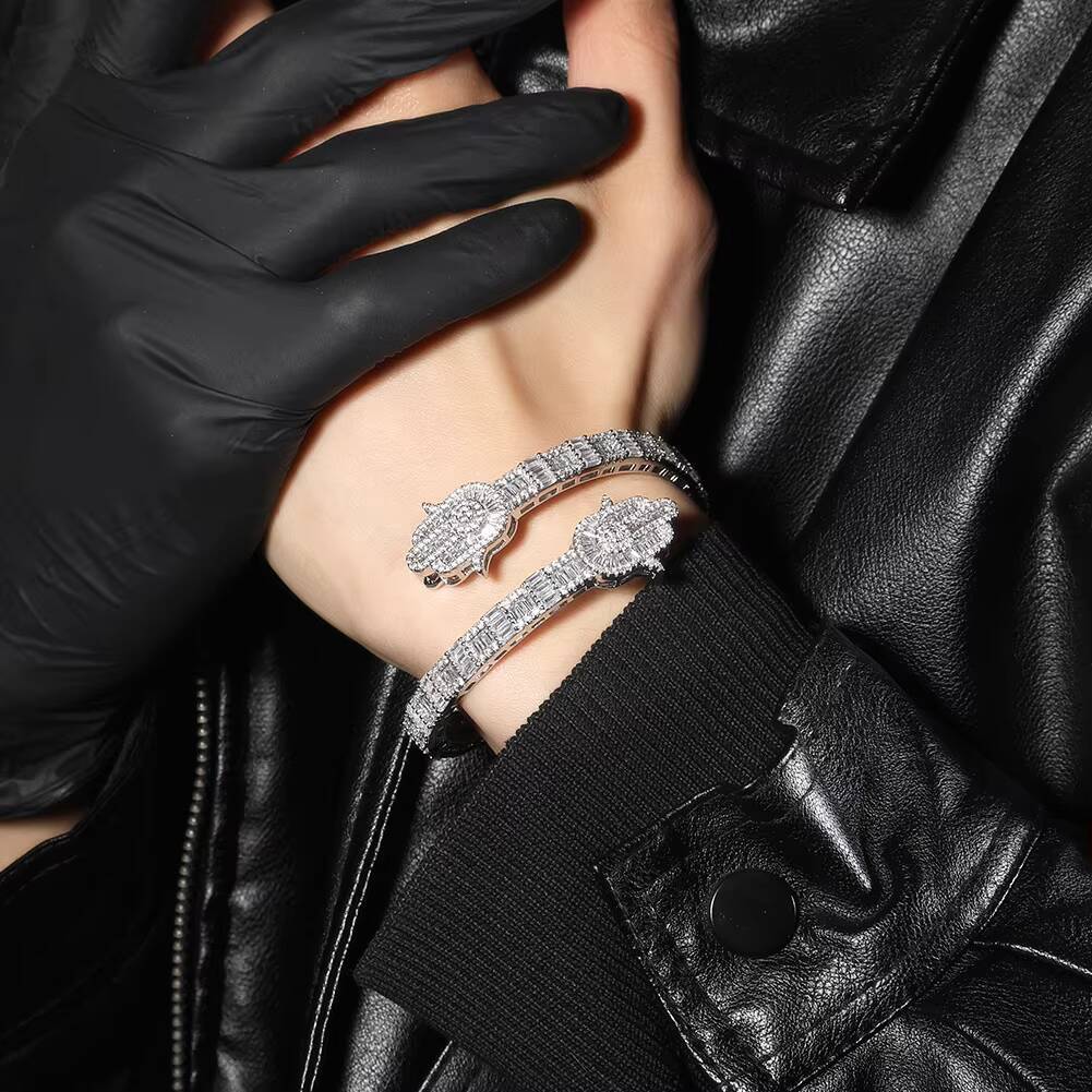 Cross-Border Fashion Fatima Hand Men's Personalized Zircon Palm Bracelet Hip-Hop New Style Jewelry