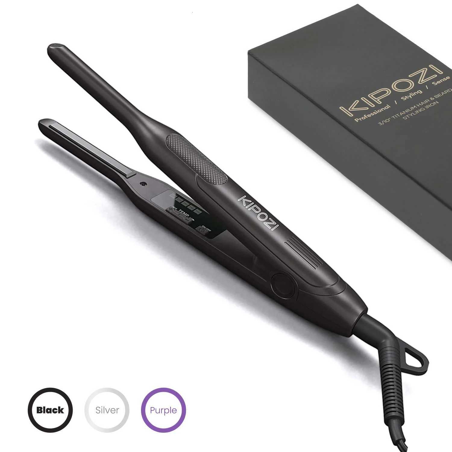KIPOZI Titanium MINI Hair Straightener Short Hair Pixie Cut Titanium Dual Voltage Flat Hair Iron Thin Pencil Beard Straightener W250814