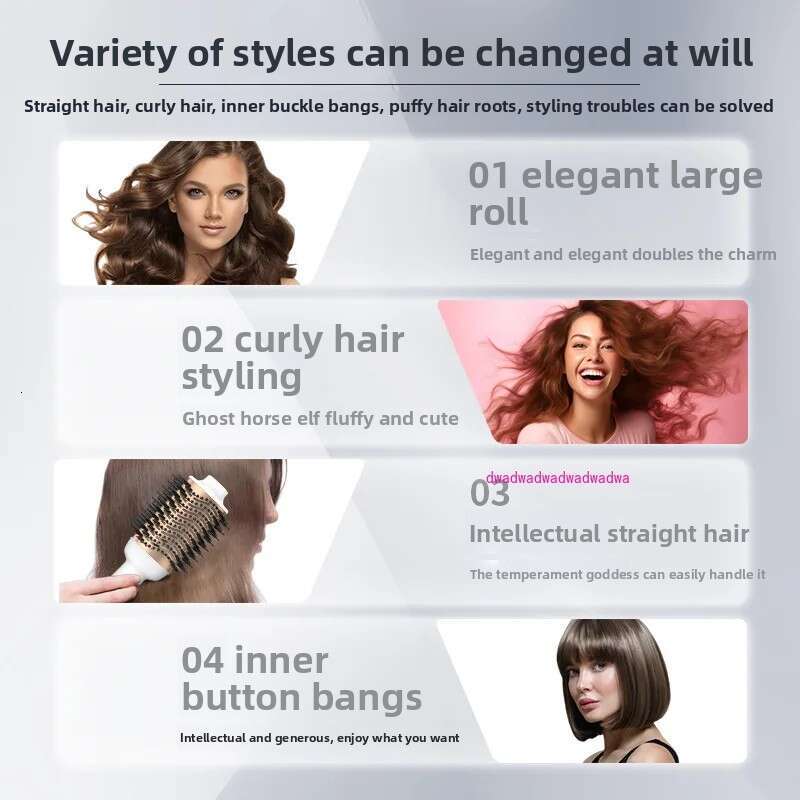 Popular negative ion hair dryer straight roll dual-purpose curling iron three-in-one hot air comb