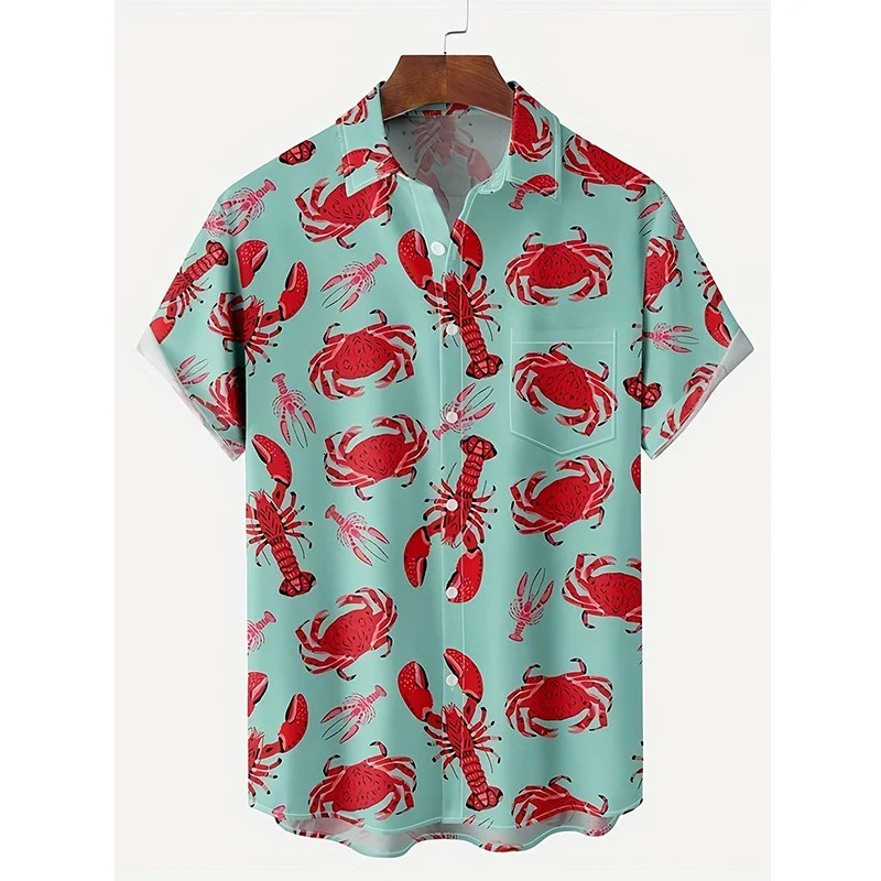 3D Printed Crab Lobster Shirts For Men Graffiti Graphic Women Kids Fashion Hawaiian Tops Shorts Blouses Clothes 250804