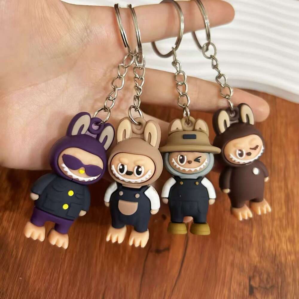 Trendy Cool Labubu Keychain Children's Student Backpack Pendant Kindergarten Kids Small Gift Exquisite Ornament