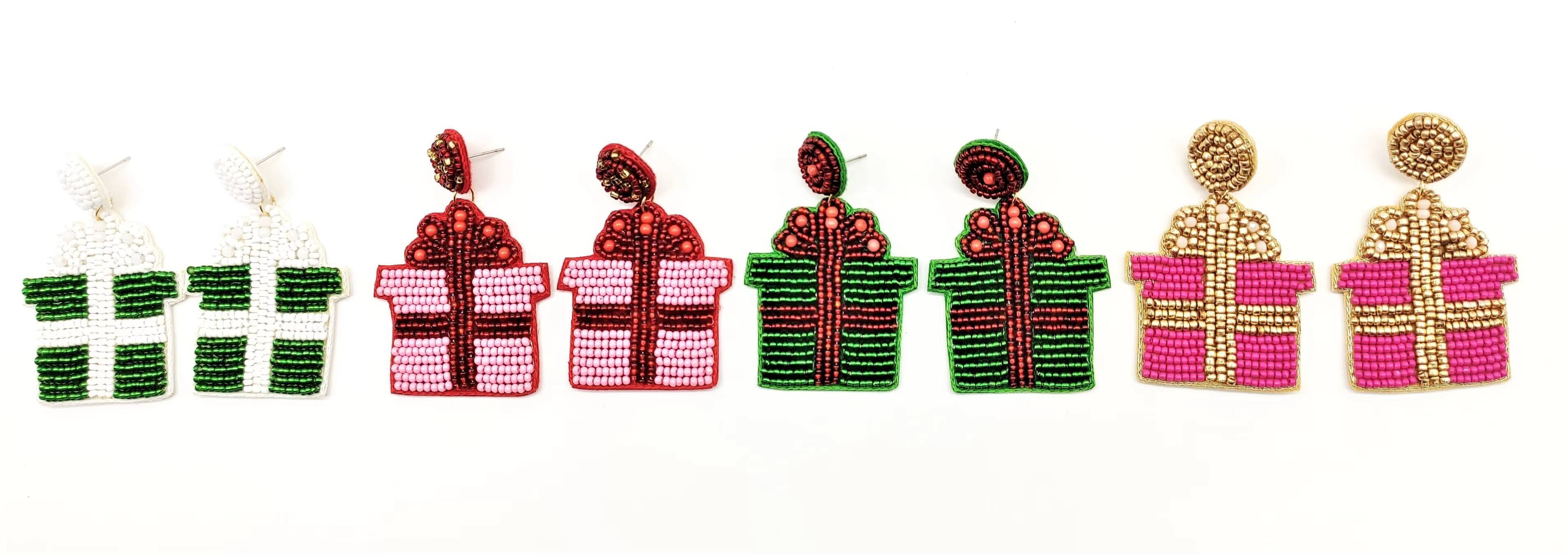 Creative Christmas Series Gold Cross-border Earrings Oil Drop Santa Claus Snowman Wedding