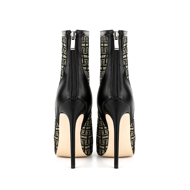 Chengdu Artisan Women's Stiletto Mesh Boots Pointed Toe 8cm/10cm/12cm Ultra-High Heel Breathable Ankle Boots with Rear Zipper