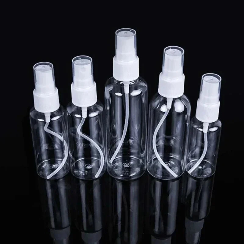 1050120ml Travel Refillable Bottles Dispenser Portable Transparent Plastics Spray Bottle PET Cosmetics Water Alcohol Container 250813