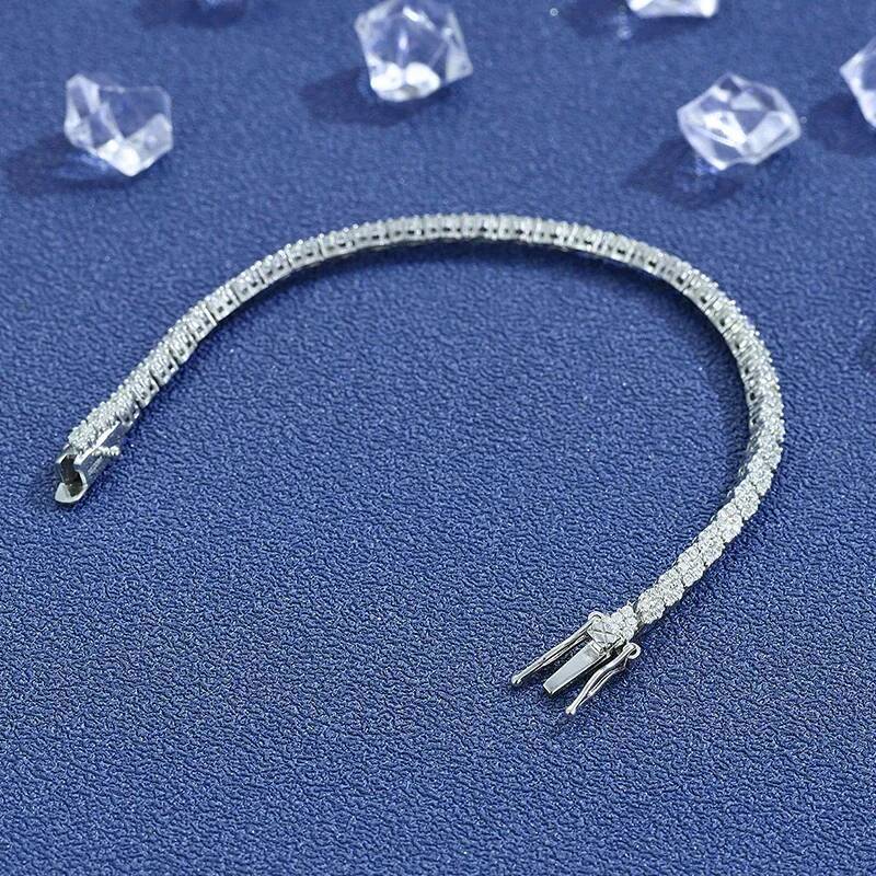 NKHOG Full Moissanite Tennis Bracelets S925 Silver Sparkling Diamond Women Men Party Wedding Bangles Jewelry Gifts GRA Certified